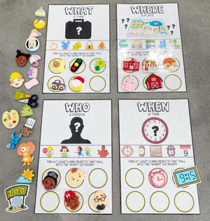 Language kits for: WH Questions, Verbs, Categories
