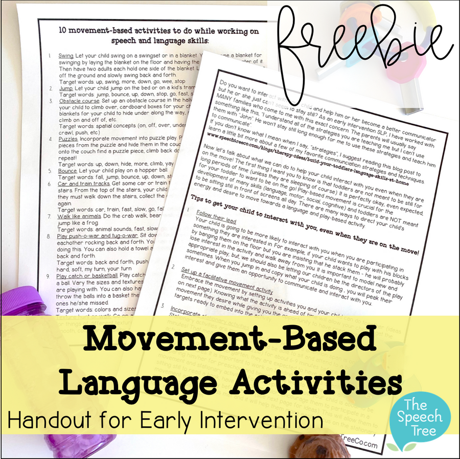 Movement-based Language Activities - Early Intervention Handout